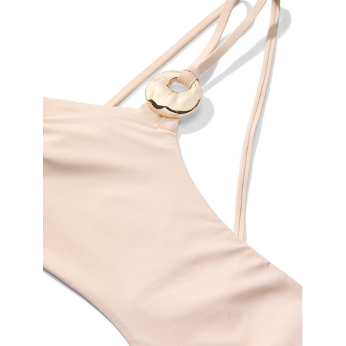Купальник Victoria’s Secret Hammered Hardware One-Shoulder Bandeau Bikini Top & Brazilian Bikini Bottom Nude