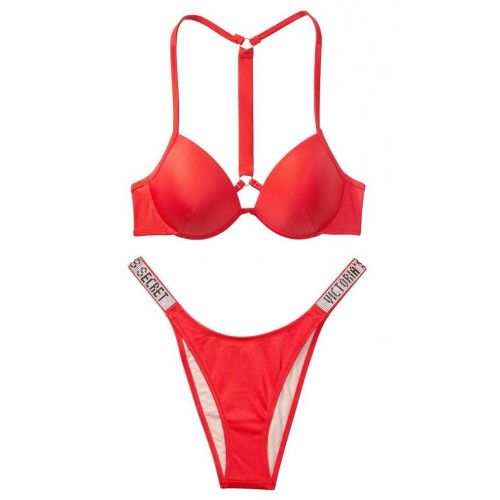 Купальник Victoria's Secret Shine Strap Malibu Fabulous Push-up Top & Strap Escondido Brazilian Bottom