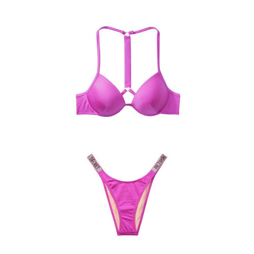 Купальник Victoria's Secret Shine Strap Malibu Fabulous Push-up Top & Strap Escondido Brazilian Bottom