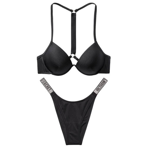 Купальник Victoria’s Secret Malibu Fabulous Shine Strap Swim Black