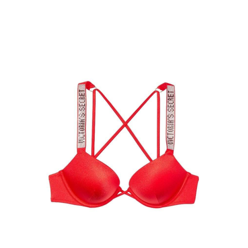 Купальник Victoria’s Secret Shimmering Strappy Bombshell Push-Up Bikini Top & Shine Strap Barbados Bikini Swim Bottom