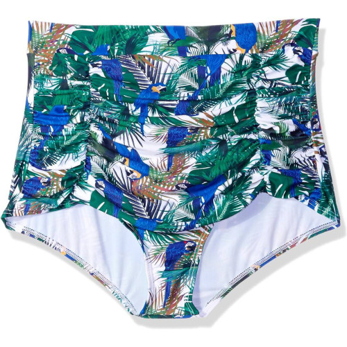 Купальник Unique Vintage Plus Size Tropical Parrot Print Monroe High Waist Bottom