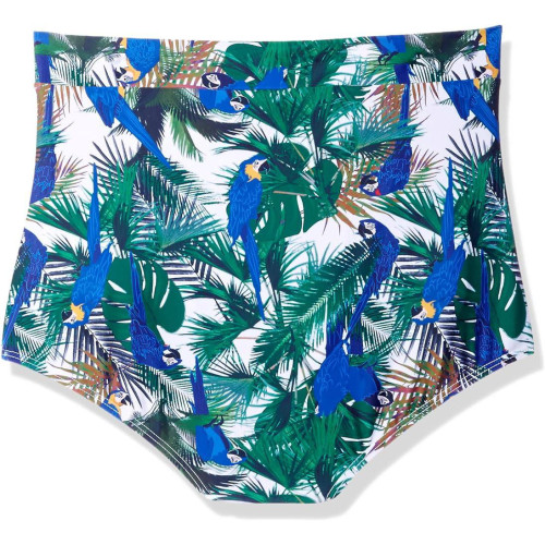Купальник Unique Vintage Plus Size Tropical Parrot Print Monroe High Waist Bottom