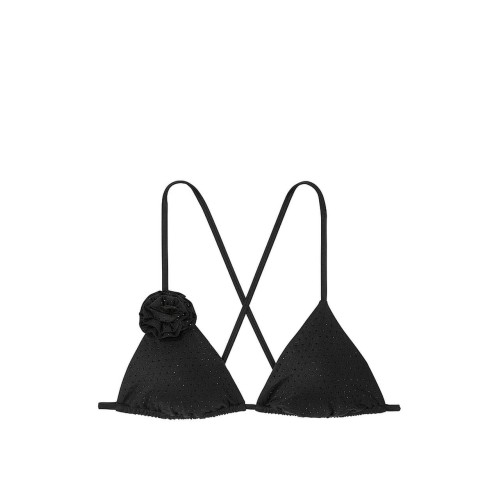 Купальник Victoria's Secret Rosette Shine Triangle Bikini Top Set Black