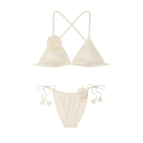 Купальник Victoria’s Secret Rosette Shine Triangle Bikini Top Candlelight