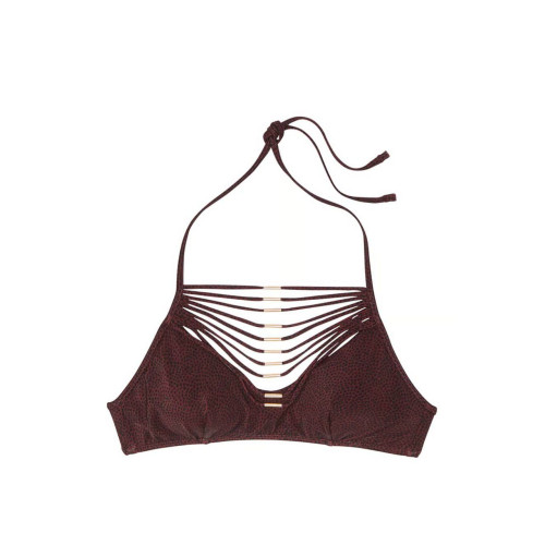 Купальник Victoria’s Secret Archives Strappy Hardware Halter Bikini Burgundy