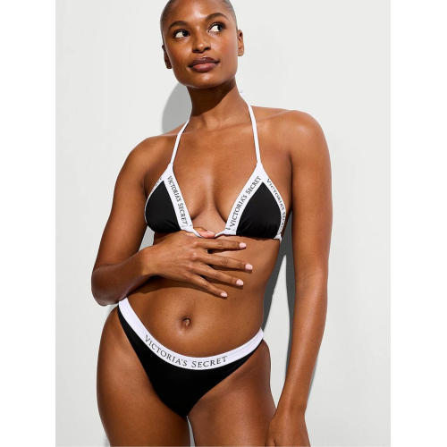 Купальник Victoria’s Secret VS Iconic Logo Triangle Bikini Top & VS Iconic Logo Bikini Bottom Black