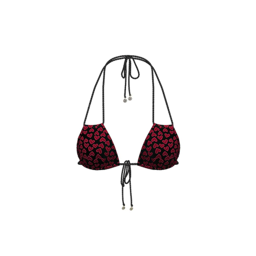 Купальник Victoria’s Secret Swim Twist Rope Convertible Triangle Bikini Top & Twist Rope Itsy Tie-Side Bikini Bottom Black & Red Hearts