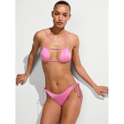 Купальник Victoria’s Secret Swim Pink Sugar Triangle Rope Convertible Bikini Top & Pink Sugar Tie Side Rope Bikini Bottom
