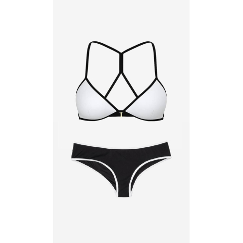 Купальник Victoria’s Secret Strappy Push-Up Bikini Black & White