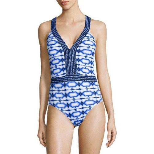 Суцільний купальник Michael Kors Cross Back One Piece Swimsuit Blue