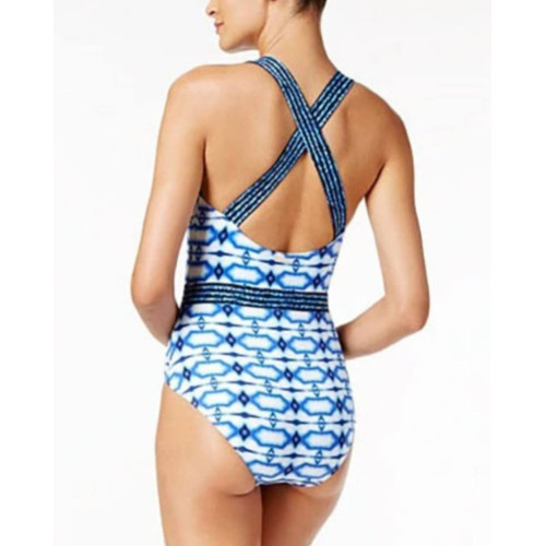Суцільний купальник Michael Kors Cross Back One Piece Swimsuit Blue