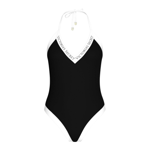 Купальник Victoria’s Secret Swim VS Iconic Logo Plunge One-Piece Swimsuit Black