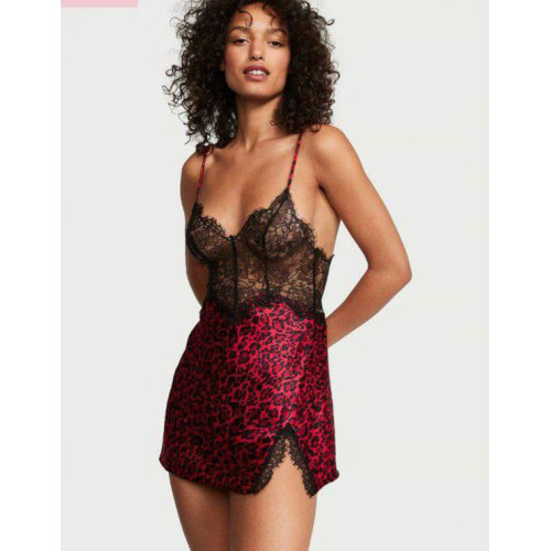 Нічна Сорочка Victoria's Secret Lace Top Satin Slip 