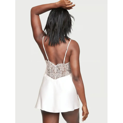 Нічна Сорочка Victoria's Secret Lace Top Satin Slip 
