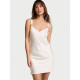 Нічна сорочка Victoria's Secret White Shine Strappy Back Satin Slip Dress