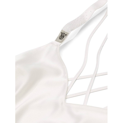Нічна сорочка Victoria's Secret White Shine Strappy Back Satin Slip Dress