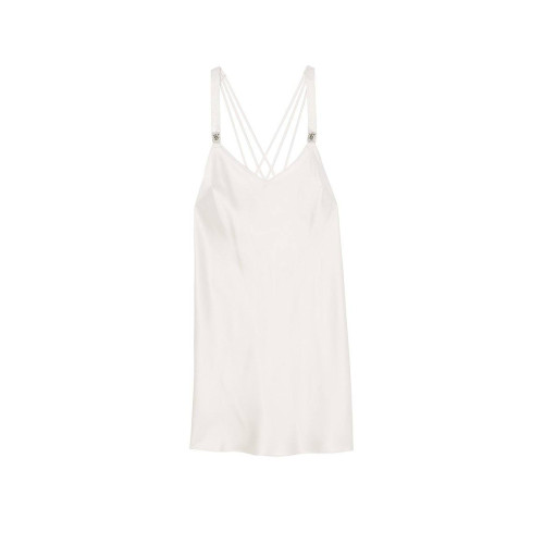 Нічна сорочка Victoria's Secret White Shine Strappy Back Satin Slip Dress