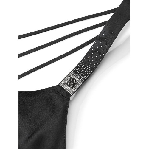 Нічна сорочка Victoria’s Secret Scattered Shine Strap Satin Strappy-Back Slip Black