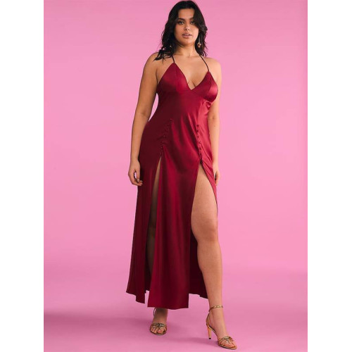 Пеньюар Victoria’s Secret Dekolteli Uzun Satin Gecelik