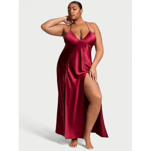 Пеньюар Victoria’s Secret Dekolteli Uzun Satin Gecelik