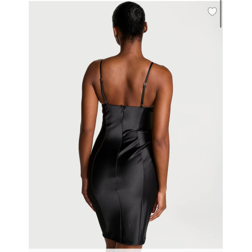 Сатинова сукня Victoria’s Secret Satin & Rose Lace Slip Dress