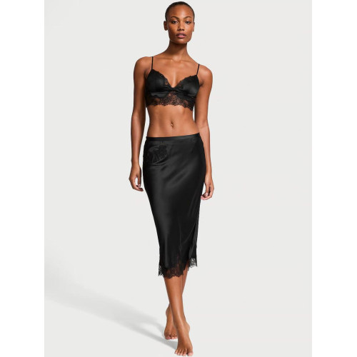Набір Victoria’s Secret Satin Rose Lace-Trim Bralette & Midi Skirt Set