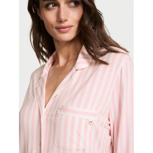 Сорочка для сну Modal Soft Button-Front Sleepshirt Blossom Stripes