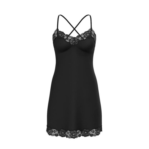 Нічна Сорочка Victoria’s Secret Black Modal Rib Tie Back Slip Dress