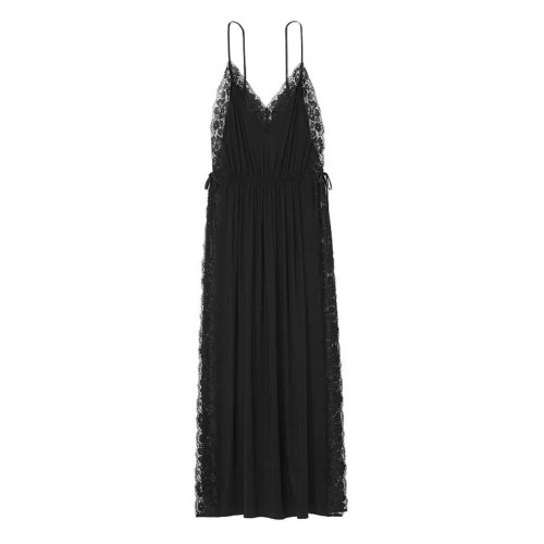 Пеньюар Victoria’s Secret Modal Lace Trim Slip Dress Black