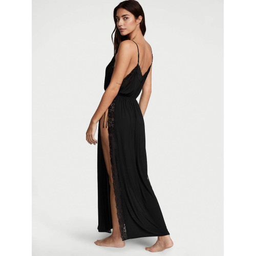 Пеньюар Victoria’s Secret Modal Lace Trim Slip Dress Black