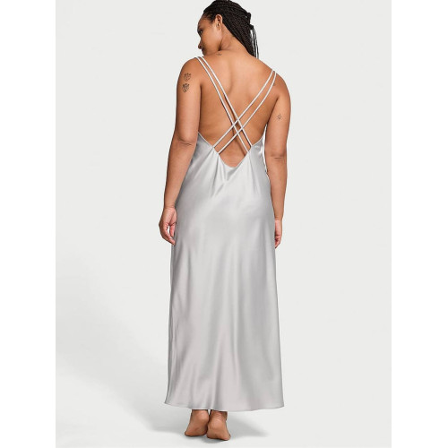 Пеньюар Victoria’s Secret Silver Pearl Grey Twinkle Strap Satin Slip Dress