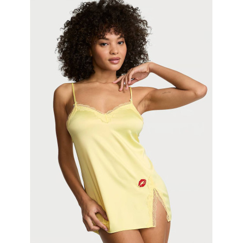 Пеньюар Victoria’s Secret Tease Satin Lace-Trim Mini Slip Dress