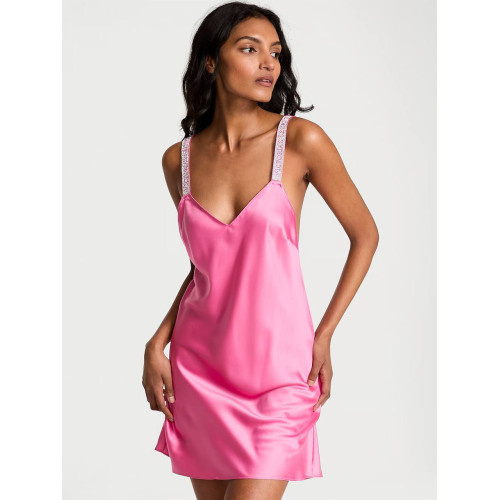 Пеньюар Victoria’s Secret Rose Garden Pink Shine Satin Strappy Back Slip Пеньюар Victoria’s Secret Rose Garden Pink Shine Satin Strappy Back Slip