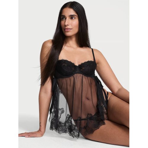 Пеньюар Victoria’s Secret VERY SEXY Wicked Sheer Unlined Lace-Trim Babydoll Set