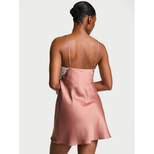 Пеньюар Victoria’s Secret Dream Angels Satin Lace-Trim Short Slip Dress Antique Rose