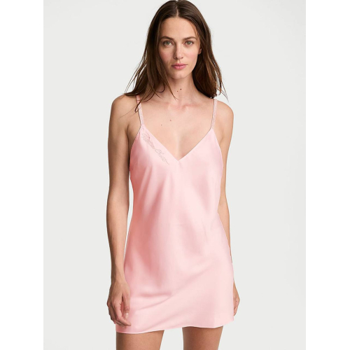 Пеньюар Victoria’s Secret Very Sexy Mini Shine Script Satin Slip Dress Angel Pink