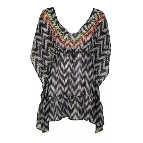 Туніка для пляжу Miken Embroidered Ruffle Tunic Swim Cover Up Dress