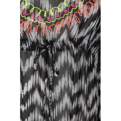 Туніка для пляжу Miken Embroidered Ruffle Tunic Swim Cover Up Dress