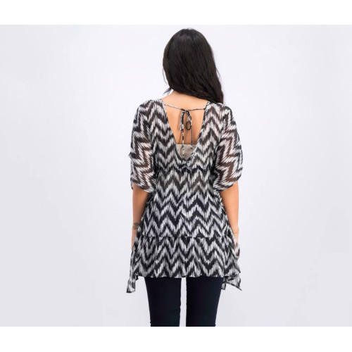 Туніка для пляжу Miken Embroidered Ruffle Tunic Swim Cover Up Dress