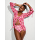 Костюм Victoria’s Secret Swim Beachwear Sheer Crinkle Tie-Front Long-Sleeve Top & Easy Cover-Up Shorts