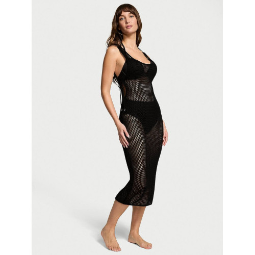 Туніка Для Пляжу Victoria’s Secret Swim Beachwear Crochet Midi Dress Black