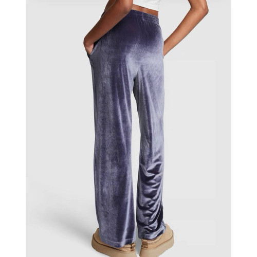Велюровий Спортивний Костюм Victoria’s Secret PINK Velour Shine Logo Full-Zip Crop Hoodie Wide-Leg Midnight Navy