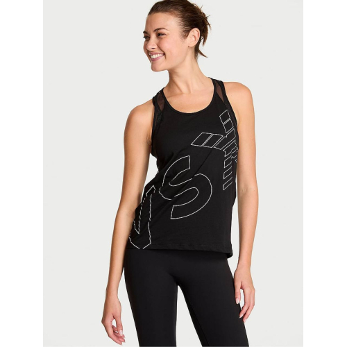Майка Victoria’s Secret VSX Pima Cotton Jersey Racerback Tank Top Black