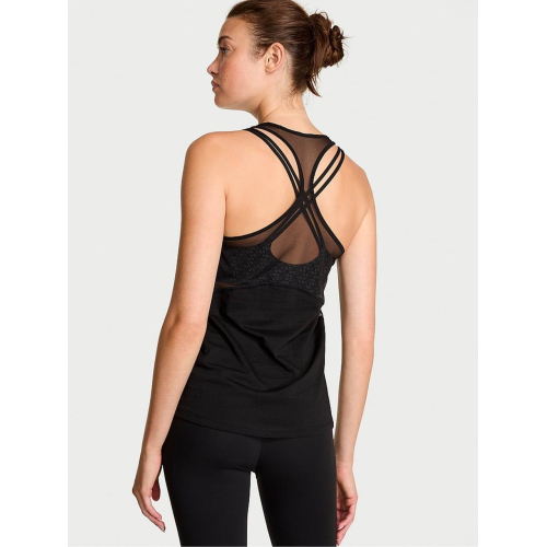 Майка Victoria’s Secret VSX Pima Cotton Jersey Racerback Tank Top Black