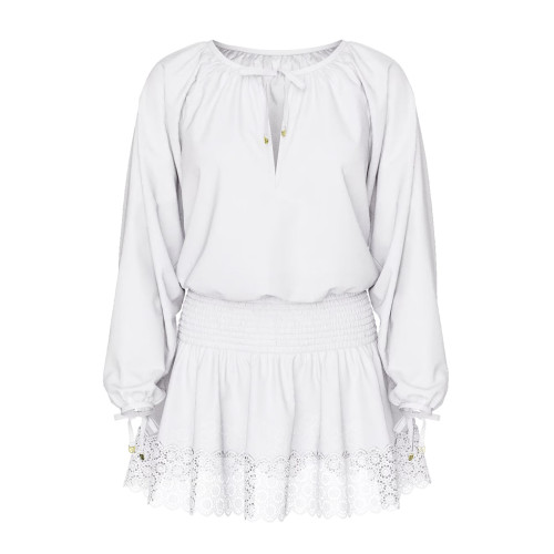 Туніка Victoria’s Secret Swim Beachwear Linen Lace-Trim Dress White