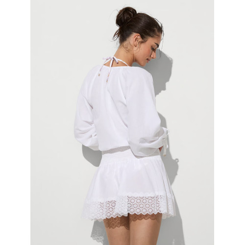 Туніка Victoria’s Secret Swim Beachwear Linen Lace-Trim Dress White