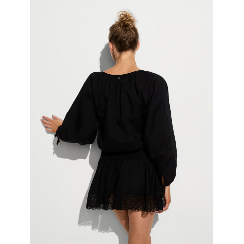 Туніка Victoria’s Secret Swim Beachwear Linen Lace-Trim Dress Black