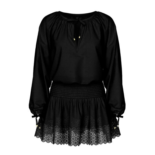 Туніка Victoria’s Secret Swim Beachwear Linen Lace-Trim Dress Black