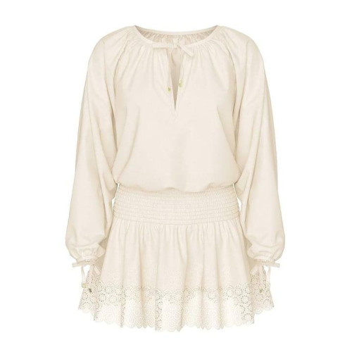 Туніка Victoria’s Secret Swim Beachwear Linen Lace-Trim Dress Beyaz